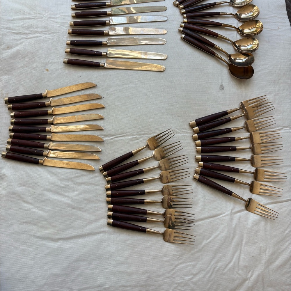 MCM Gold and  Rosewood flatware cutlery, Thai Siam flatware set Over 100+pcs